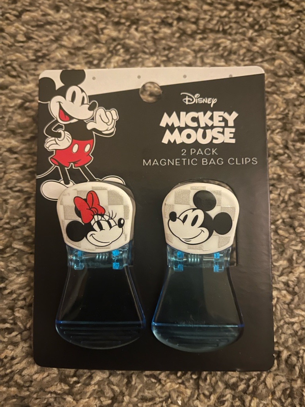 Disney Mickey Mouse Magnetic Bag Clips - Black, White, Red, Blue